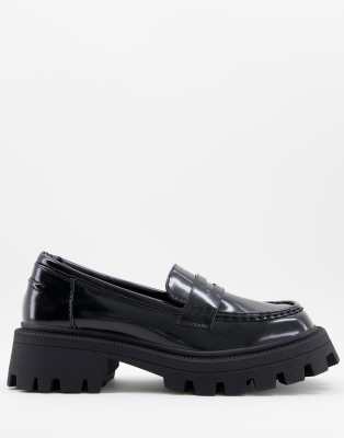 ASOS DESIGN MULLED CHUNKY LOAFER IN BLACK