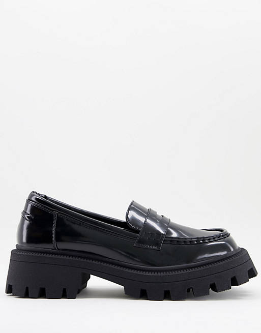 ASOS DESIGN Mulled chunky loafers in black