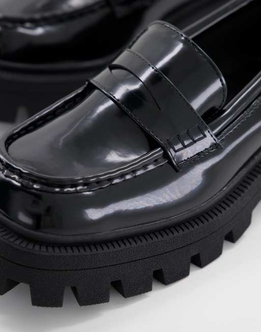 ASOS DESIGN - Mulled - Loafers met dikke zool in zwart, 3 van 4