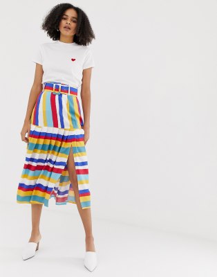 asos pleated midi skirt