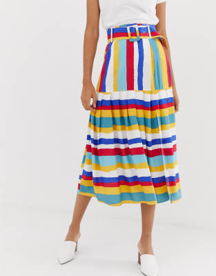 asos striped skirt