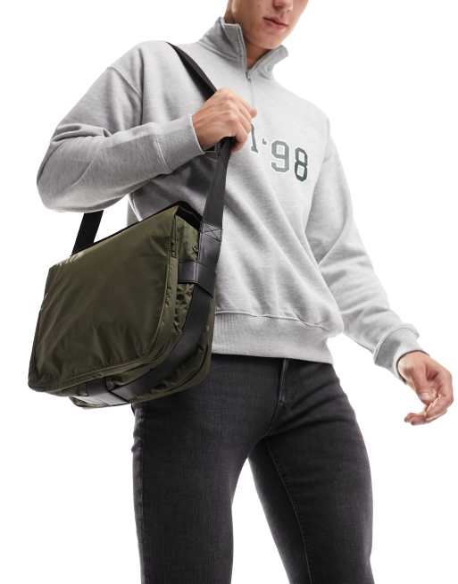 Khaki messenger sales bag