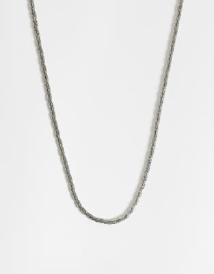Asos Design Multi Link Rope Chain Necklace In Metallic