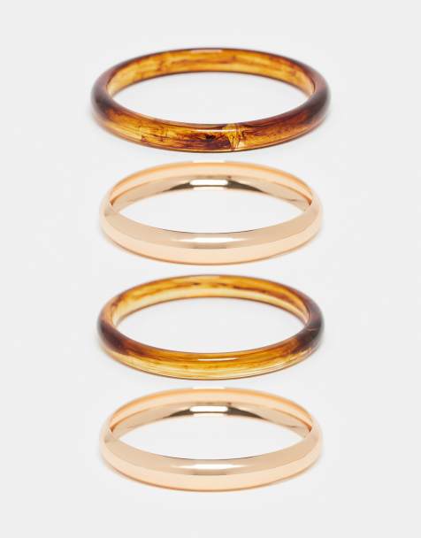 ASOS DESIGN multi pack bracelet in gold tone - view 1