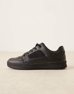Asos Design Multi Paneled Sneakers In Black