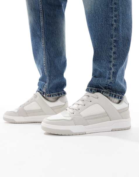 ASOS DESIGN multi panelled sneakers in white and grey - view 1