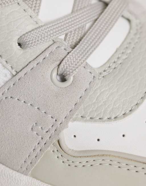 ASOS DESIGN multi panelled sneakers in white and light grey, 4 of 5
