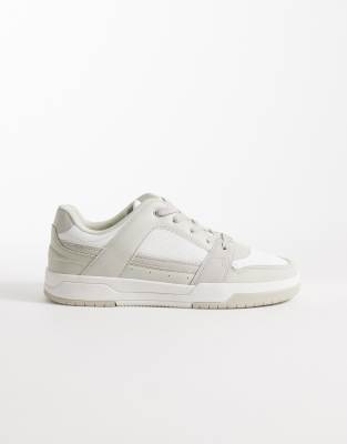  multi panelled trainers in white and light grey