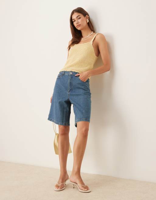 ASOS DESIGN multi ply knit stitch cami top in yellow, 3 of 4