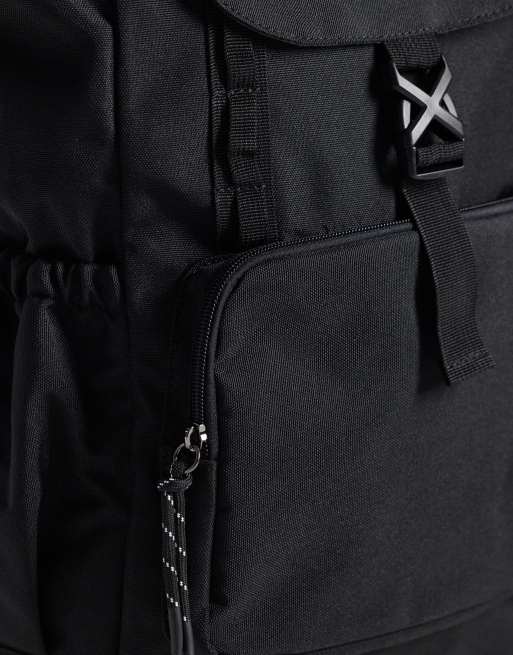 ASOS DESIGN multi-pocket backpack in black, 3 of 5