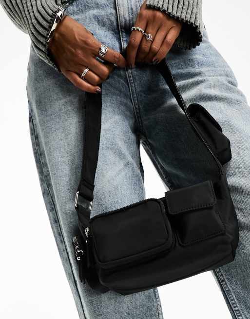 Leather Crossbody Bag for Men Women Muiti-pocket Side Bag