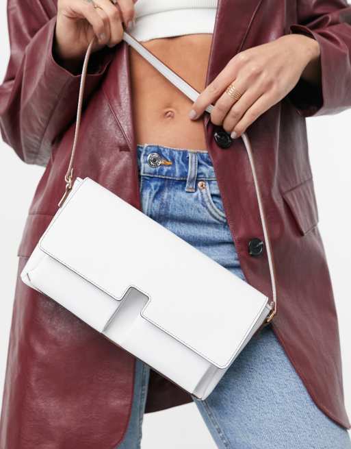 ASOS DESIGN multi pocket shoulder bag in white