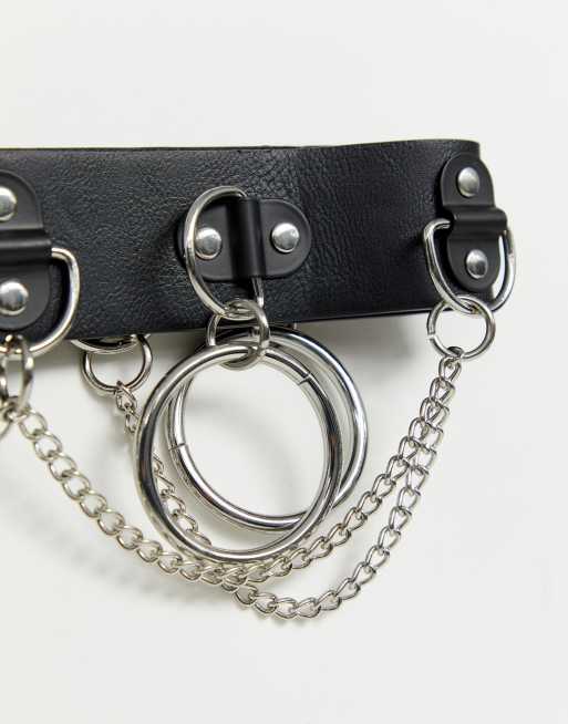 Ring & Chain Detail Waist Belt