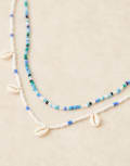 [ASOS DESIGN] ASOS DESIGN multi row beaded belly chain in gold tone with faux shells M-L Gold
