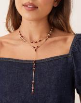 ASOS DESIGN cord necklace with faux-shell pendant