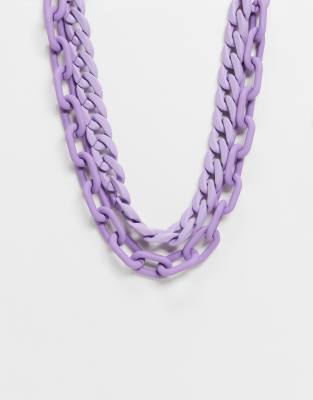 purple half link chain