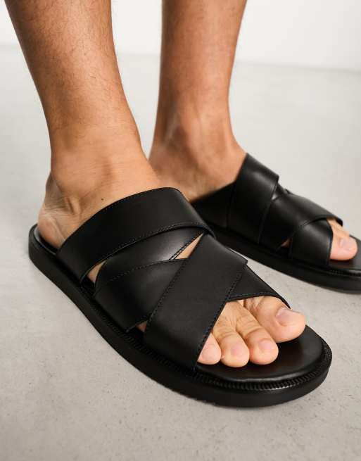 ASOS DESIGN Filter flip flops in black