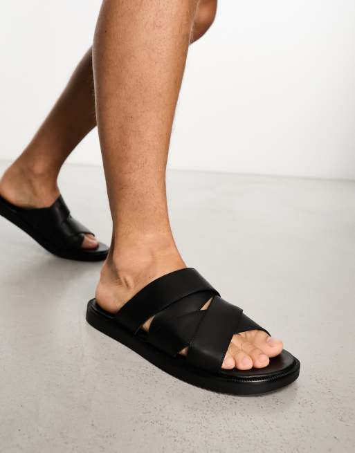 ASOS DESIGN Filter flip flops in black