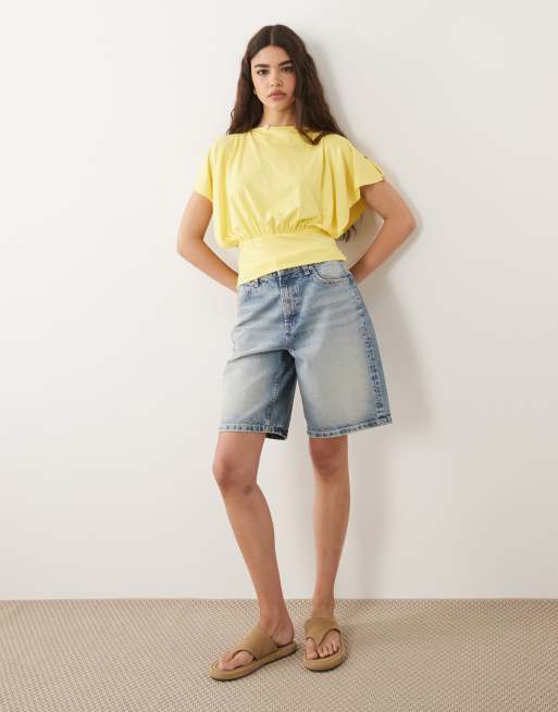 ASOS DESIGN multi way button up top in buttermilk yellow, 2 of 4
