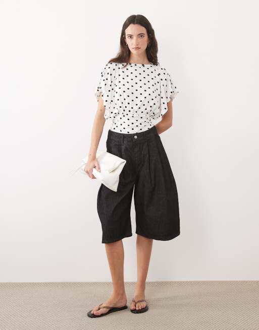 ASOS DESIGN multi way button up top in polka dot print, 2 of 4