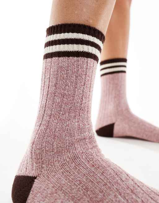 ASOS DESIGN - Multifarvede ankelsokker med striber i blød strik , 3 af 4