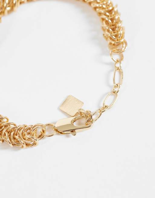 ASOS DESIGN Multipack Armbänder mit gemischten Ketten in Goldoptik, 3 von 3
