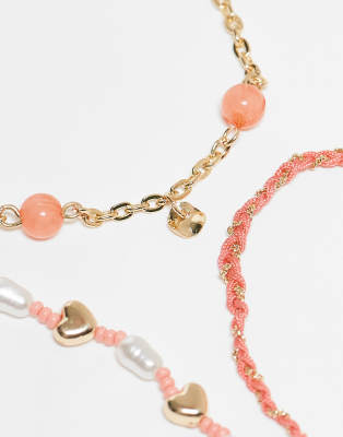 Asos Design Multipack Of Beaded Bracelets In Multi