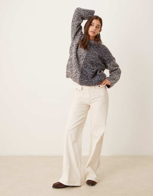 ASOS DESIGN - Multiply - Maglione oversize blu patchwork, 3 di 4