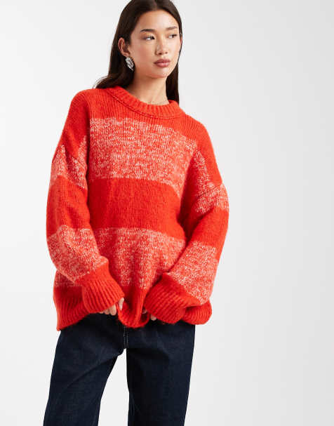 ASOS DESIGN - Multiply - Pull à rayures - Rouge - view 1