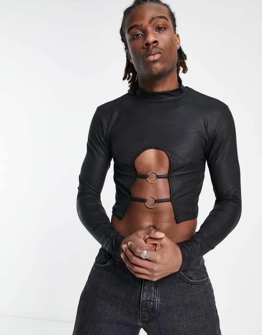 Leather Crop Muscle Tee by Article X