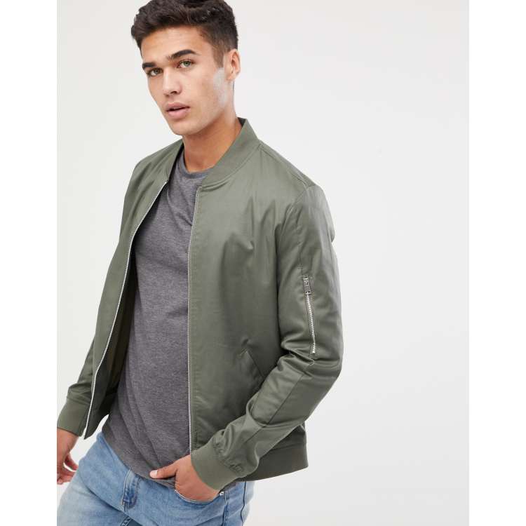 Muscle fit bomber outlet jacket