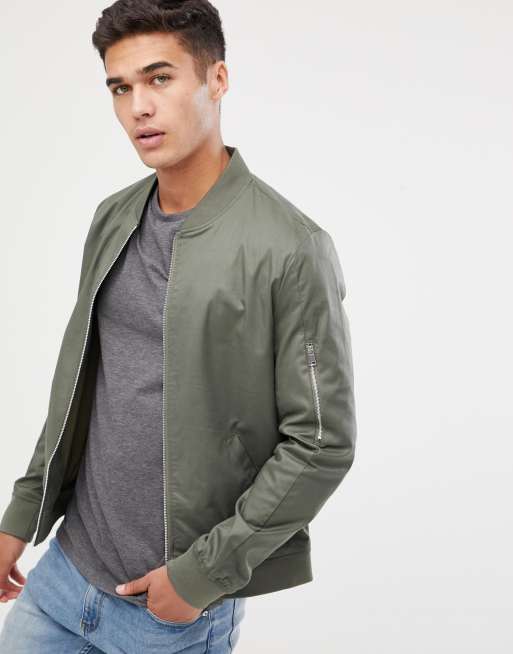 Mens muscle sale fit bomber jacket