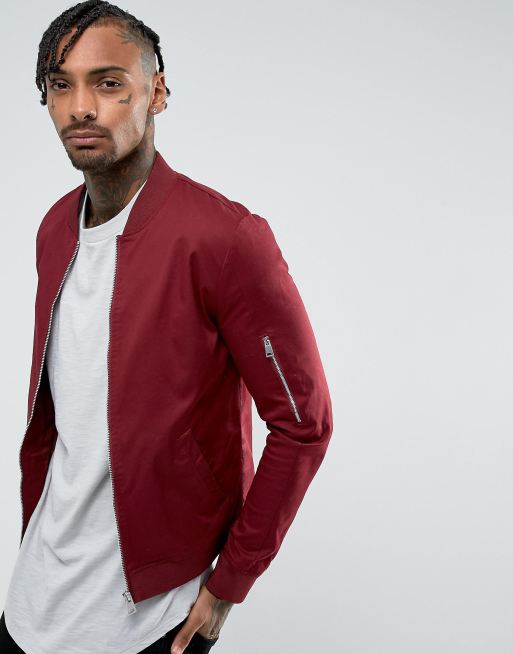 oxblood bomber jacket