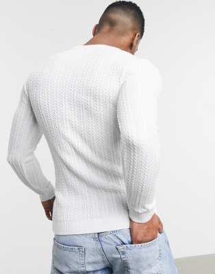 muscle fit knitted jumper
