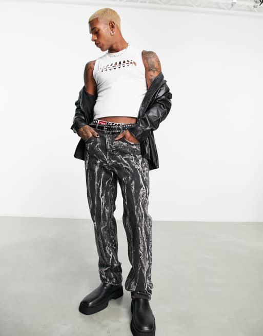 ASOS DESIGN - Muscle fit cropped hemdje met uitsnijdingen op de borst in wit, 3 van 4