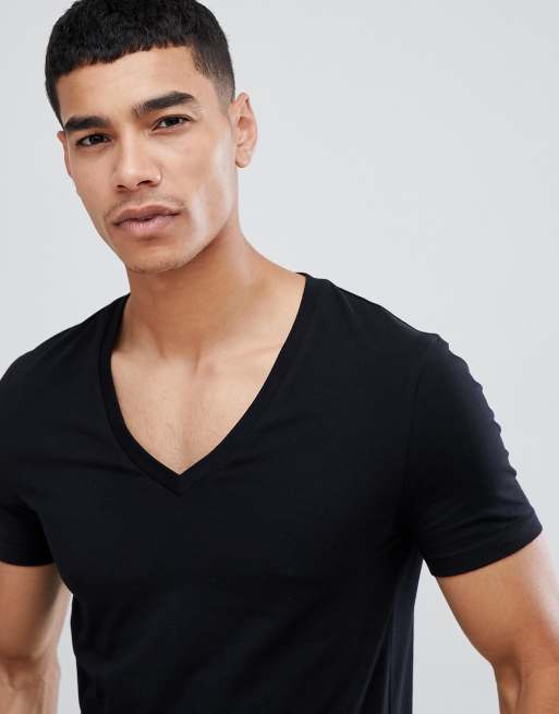 T shirt best sale col profond homme