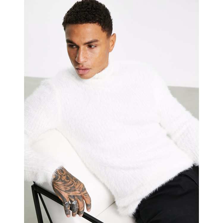 White roll shop neck mens