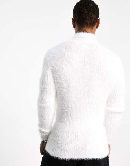 White puffy outlet sweater