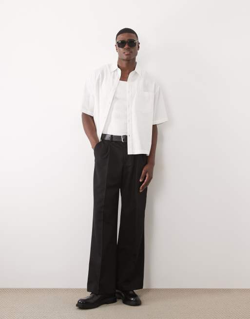 ASOS DESIGN - Muscle fit hemd met brede ribbels in wit, 3 van 5