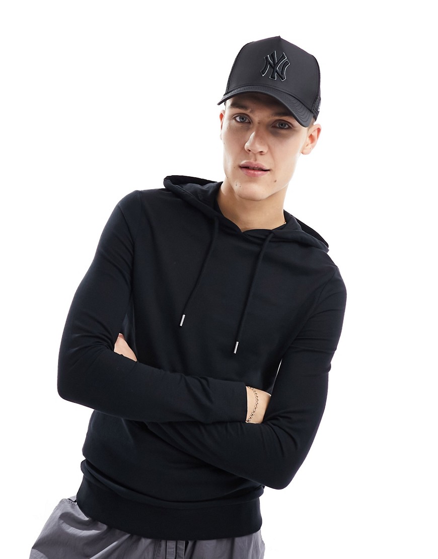 ASOS DESIGN muscle fit hoodie in black