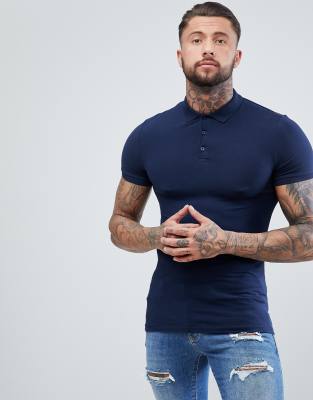 muscle fit polo shirts