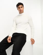 ASOS DESIGN muscle fit knit essential turtle neck sweater in black