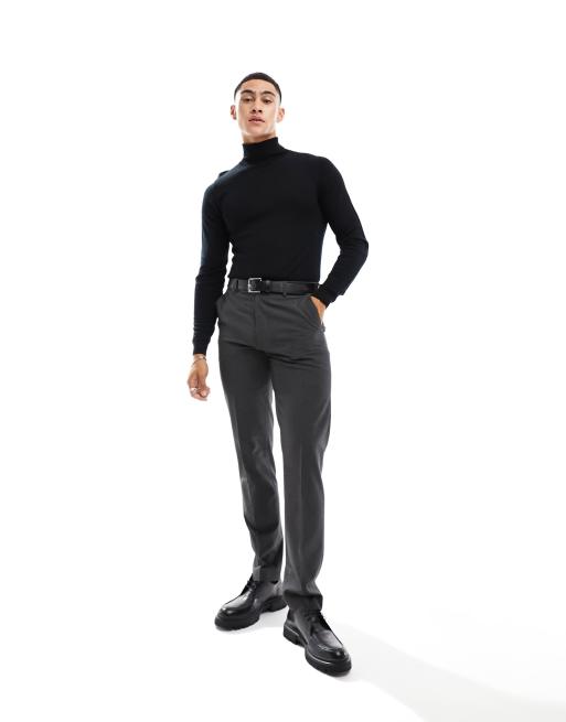 Dark Grey Turtleneck in Pure Australian Merino Wool