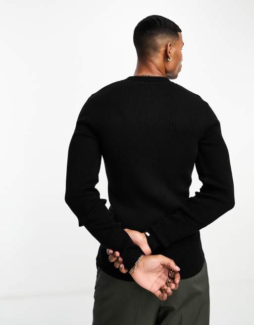 Asos mens black jumper store
