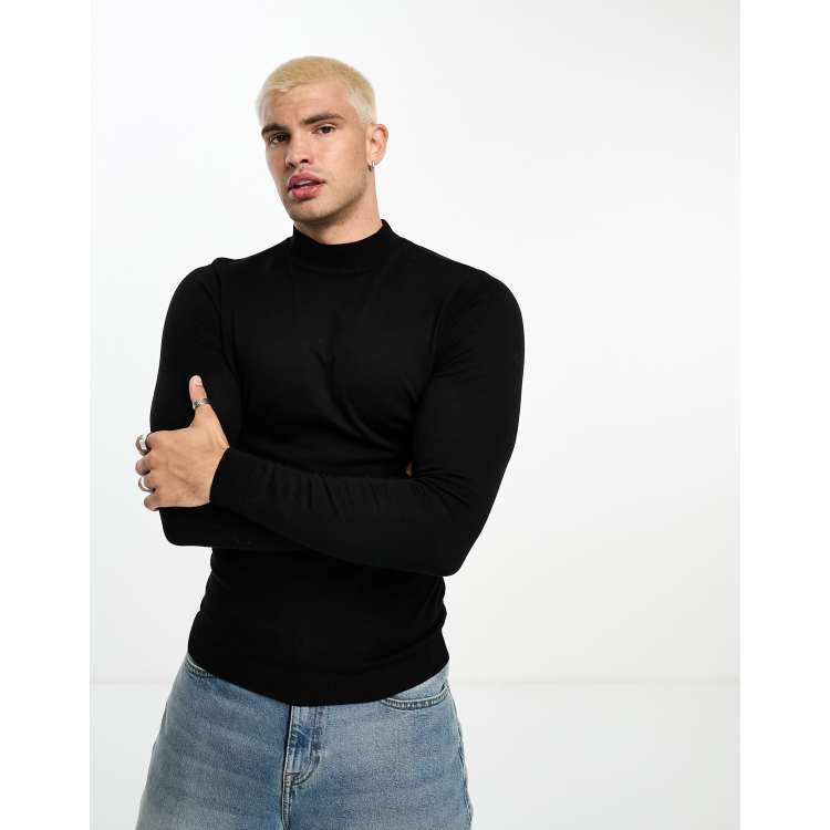 Asos black hotsell turtleneck mens