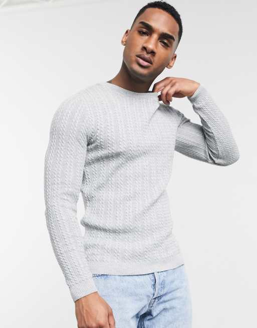 Muscle fit hotsell knitted jumper