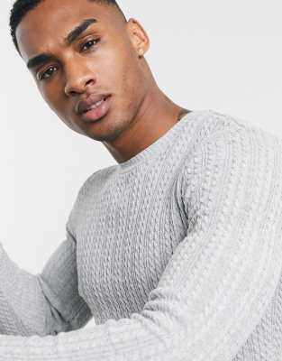 gray knit sweater