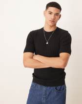 ASOS DESIGN essential muscle fit knitted rib sweater in