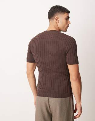 Tシャツ・カットソー IONSEOUL Henry Neck Muscle Fit Raglan Ribbed Knit JE968 f9a9ee51c7e84a7eb85fb0a3a21bd4