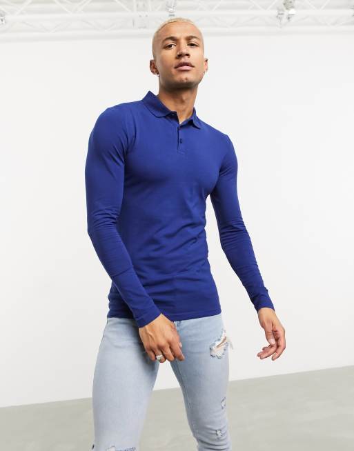 Asos men's long sleeve polo best sale